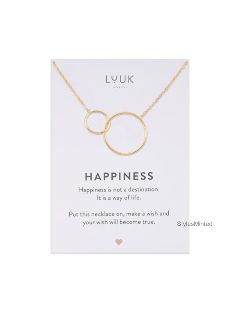 Stainless Steel Intertwined Rings Pendant Necklace